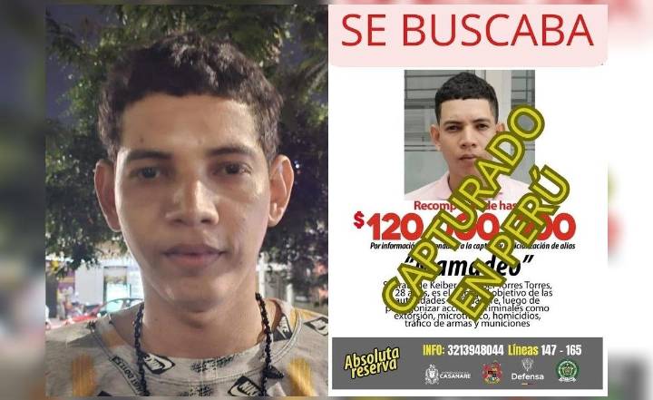 Cayó en Perú alias ‘Mamadeo’, uno de los extorsionadores más buscados en Colombia
