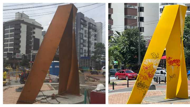 Denuncian la 'destrucción' de la obra de John Castles en un importante parque de Pereira