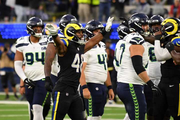 Rams have 4 interceptions, Seahawks miss long field goal on final play in Los Angeles’ 21