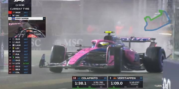 La sorprendente maniobra de Franco Colapinto en la qualy del Gran Premio de Las Vegas: “¡Qué salvada!"