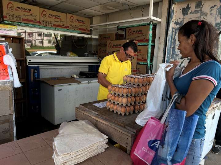 En el Mercado Los Bloques: Por alto costo disminuye venta de cartón de huevos