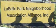 LaSalle Park neighborhood sign installation honors community leader