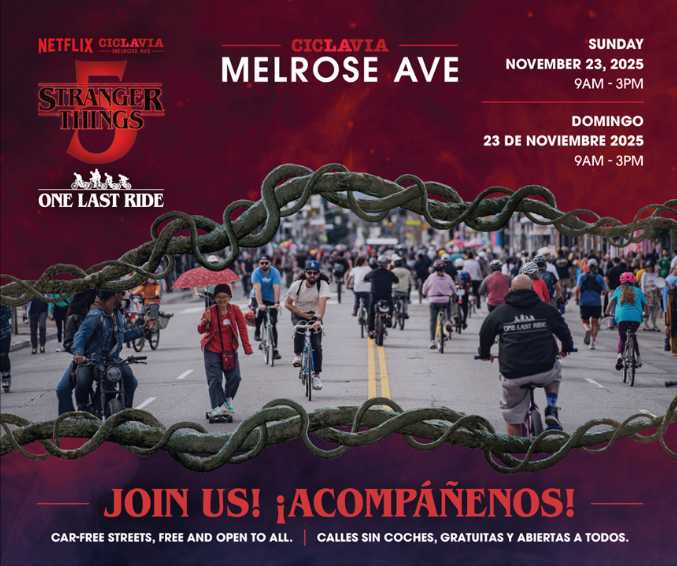 Stranger Things x CicLAvia Turns Melrose Ave Into Hawkins for One