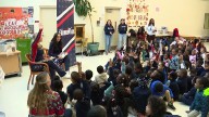 Patriots cheerleaders promote reading at Boston school