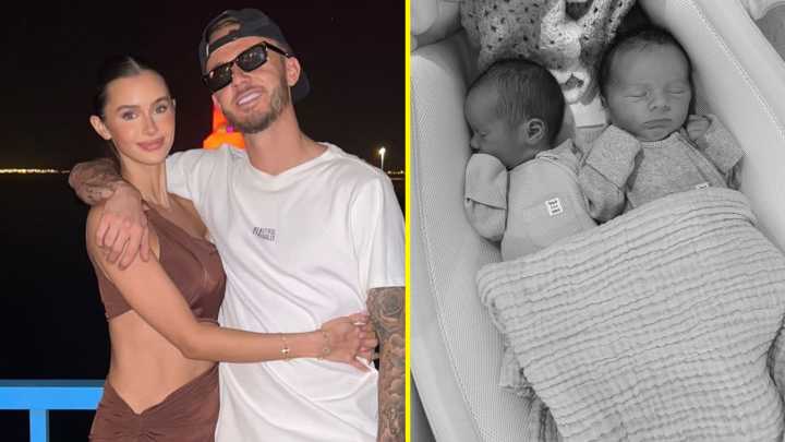 'Five-a-side team complete' - James Maddison and partner welcome twins in heart
