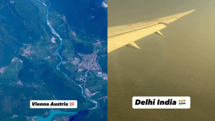 Viral Vienna-to-Delhi flight video shows shocking air pollution contrast: ‘From 8K resolution to blurred 90s camera’