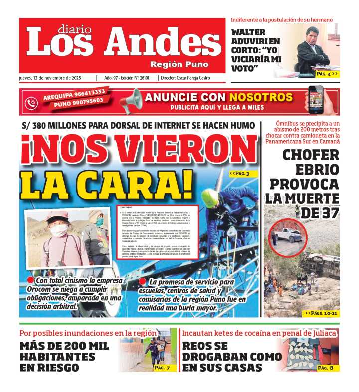 PUNO: Diario Los Andes 13/11/2025