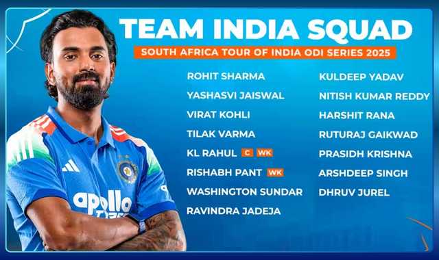 India ODI Squad vs South Africa 2025: KL Rahul to Lead, Rohit & Kohli Return