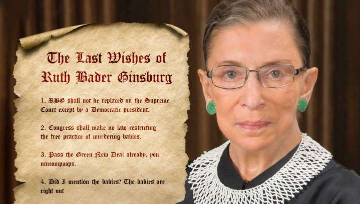 Constitution To Be Replaced By List Of Ginsburg's Last Wishes
