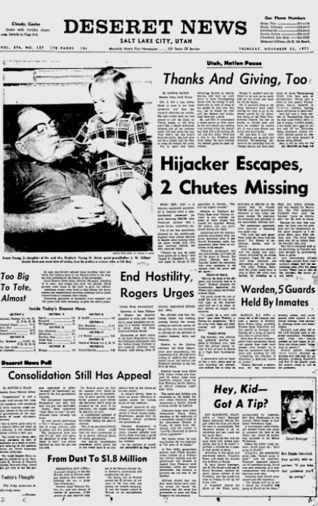 Deseret News archives: Saga of D.B. Cooper 