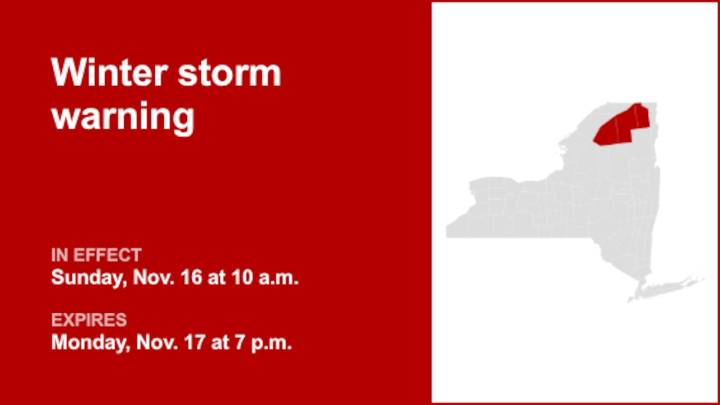 NY weather: Winter storm warning in place for New York until Monday evening