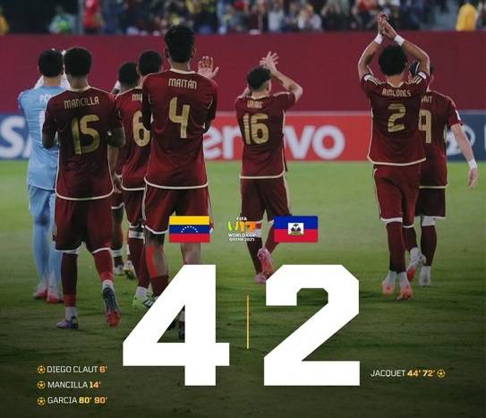 Copa Mundial U17: Vinotinto clasifica como primera de grupo tras triunfo ante Haití