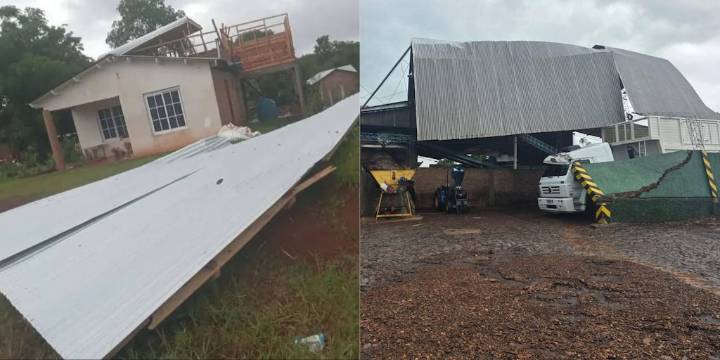 Se registraron destrozos en varias localidades de Misiones producto de un intenso temporal