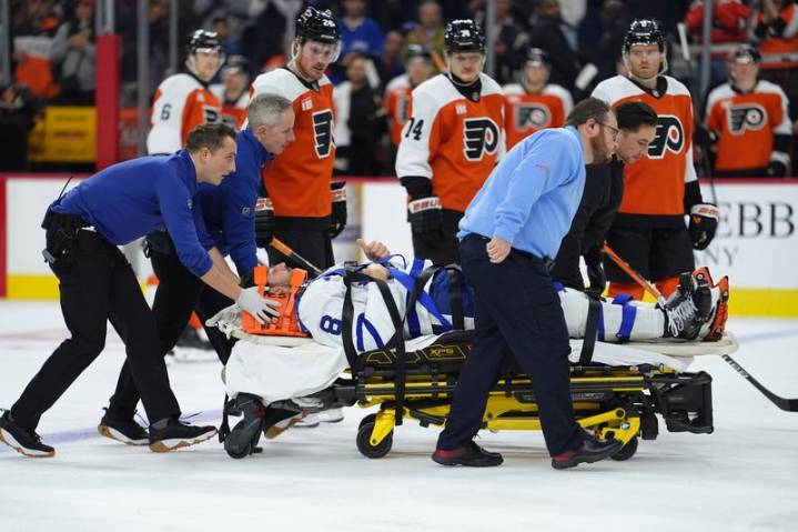 NHL roundup: Leafs top Flyers but D Chris Tanev leaves by stretcher