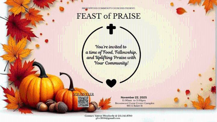 Feast of Praise Community Dinner set for Nov. 22 at Event Center