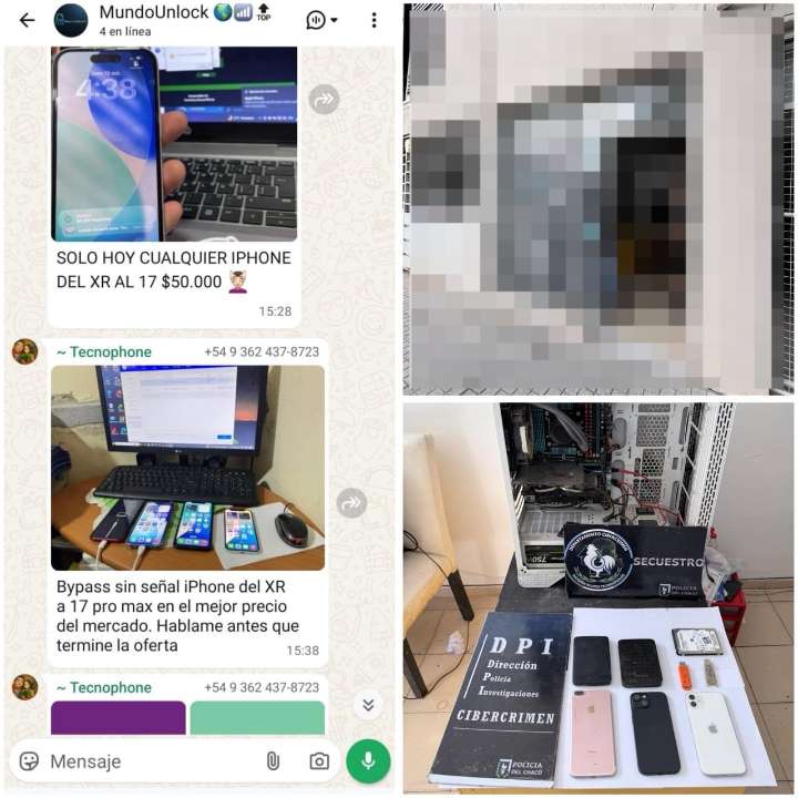 Desmantelaron un taller que se dedicaba a reactivar celulares robados