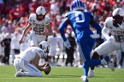 Harrington's 5 field goals, Rodriguez's takeaways lead No. 9 Texas Tech past No. 8 BYU 29