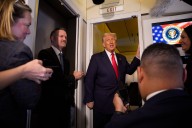 Donald Trump Braces Himself During 'Rough Ride' on Air Force One