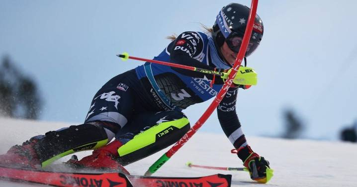 US ski star Shiffrin dominates opening run in 1st World Cup slalom of Olympic season