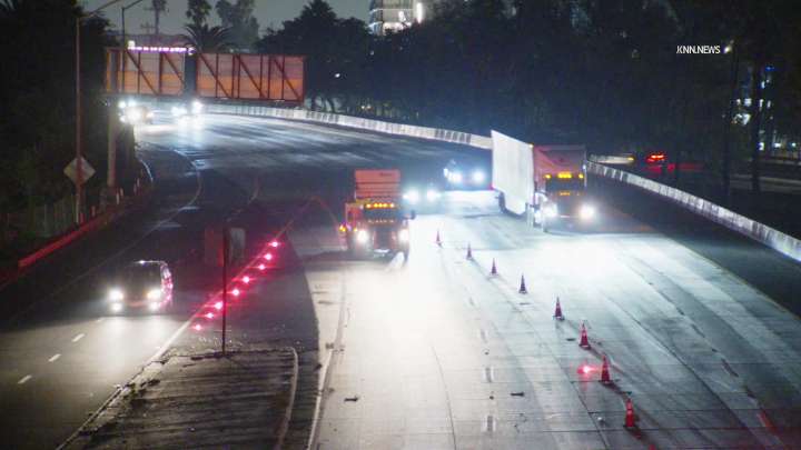Person found dead in middle of 101 Freeway in Hollywood