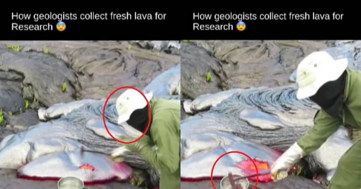 Así recolectan lava fresca los geólogos para sus investigaciones