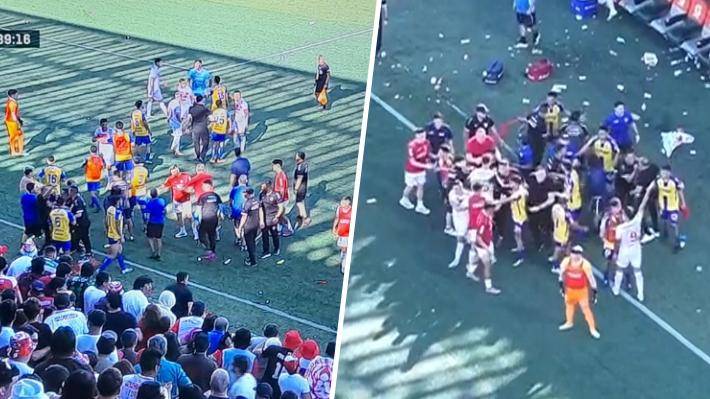 Hasta un hincha agredió a un jugador: Las imágenes del escandaloso final del partido que definió el título de la Primera B U.de Concepción goleó a Copiapó.