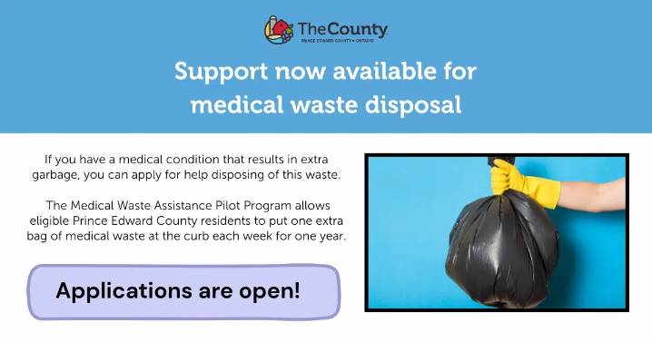 Support now available for medical waste disposal in PEC