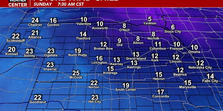 Cold air moves in for the next few days before above average temperatures return for the rest of next week