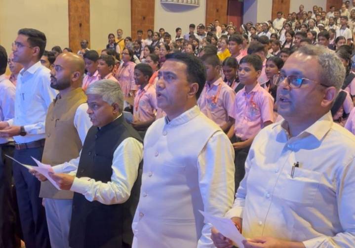 CM Sawant Leads The State In Singing Vande Mataram In Goa