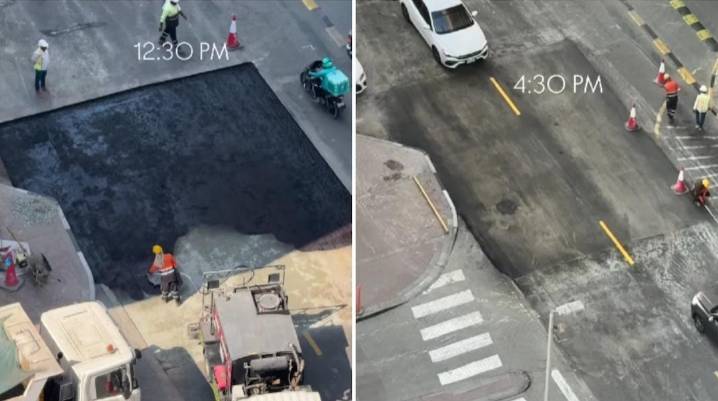 India Will Take 5 Years for This, Dubai Fixed It in Hours: Man’s Pothole Video Triggers Big Debate