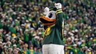 Oregon coach Dan Lanning speaks after the Ducks' win…