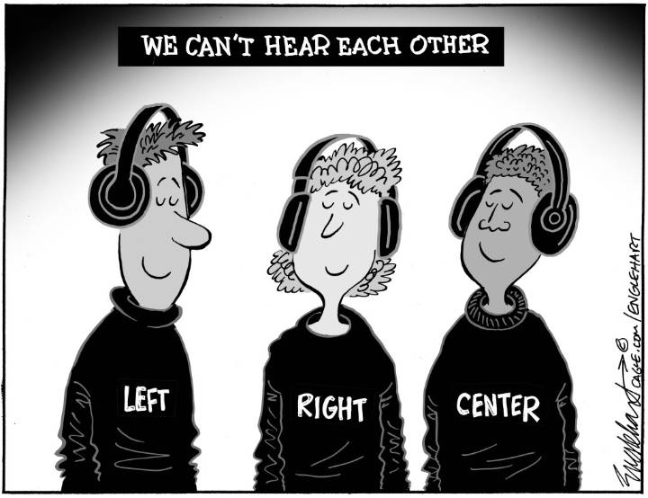 Cartoonist’s take: ‘We’re not hearing each other’