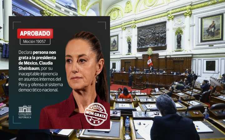 Congreso de Perú declara persona 'non grata' a la presidenta de México, Claudia Sheinbaum
