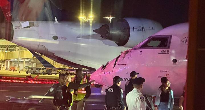 Choque entre aviones en aeropuerto de Nueva York sin heridos durante escasez de controladores