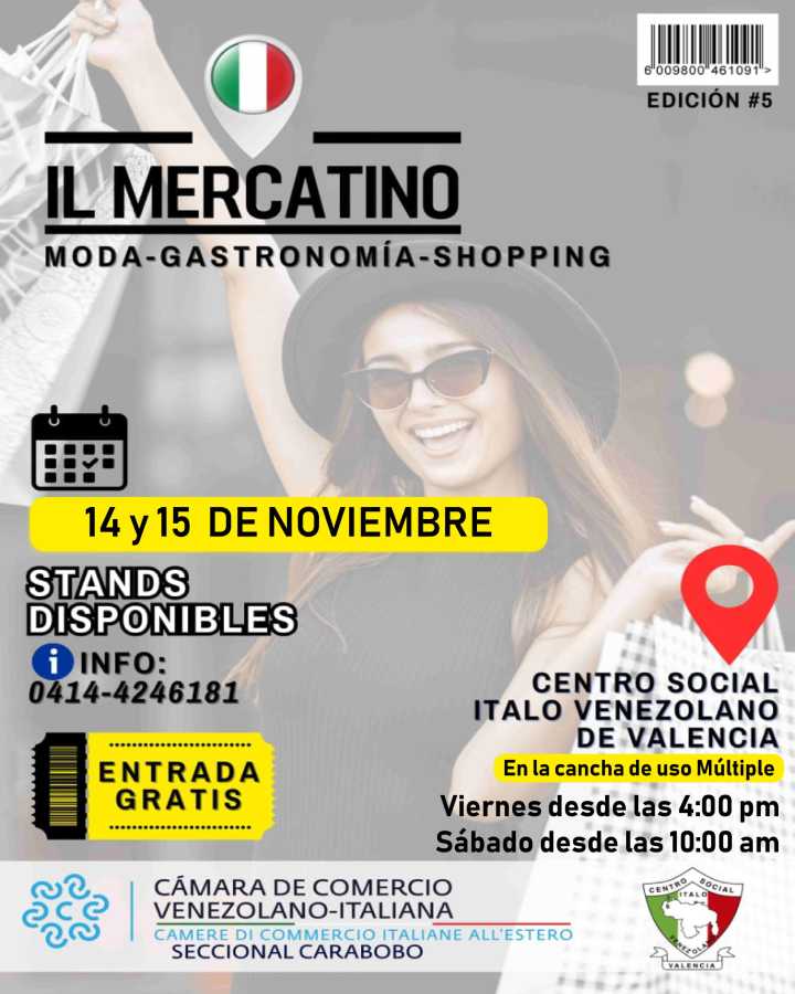 “Il Mercatino” será en Valencia el 14 y 15 de noviembre