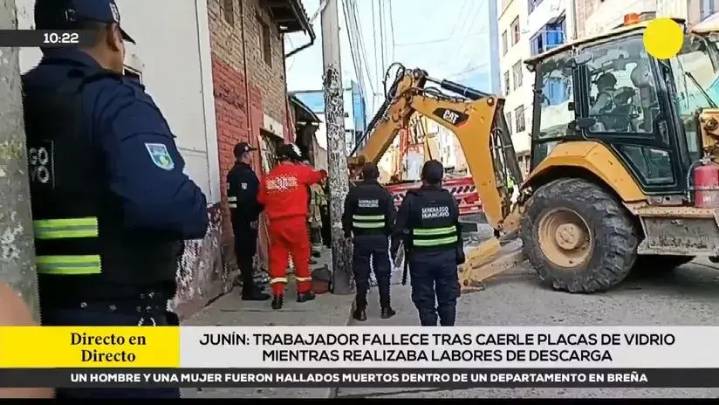 Huancayo: trabajador fallece tras caerle placas de vidrio mientras realizaba labores de descarga