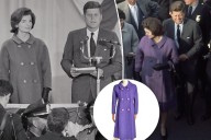 Jackie Kennedy’s iconic purple 1960 Election Night maternity coat is being auctioned off at Sotheby’s in December