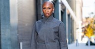 Cynthia Erivo Turns Heads in Grey Jacket & Teensy Shorts