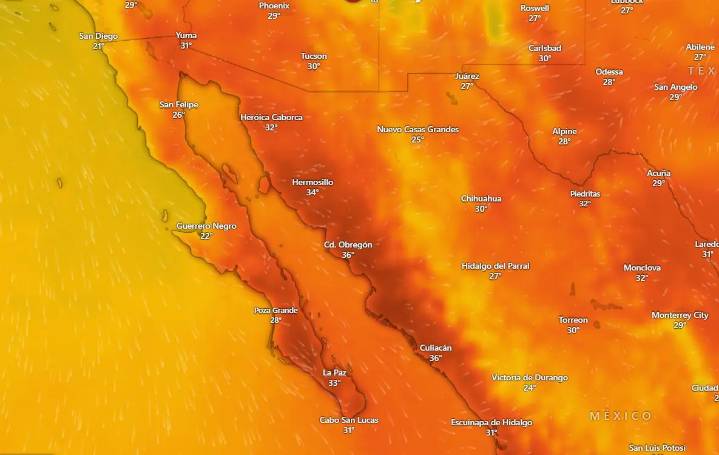 Clima en La Paz y Los Cabos jueves 6 de noviembre de 2025