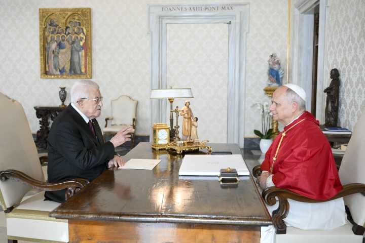 Pope Leo XIV discusses 2-state solution with Palestine’s President Mahmoud Abbas