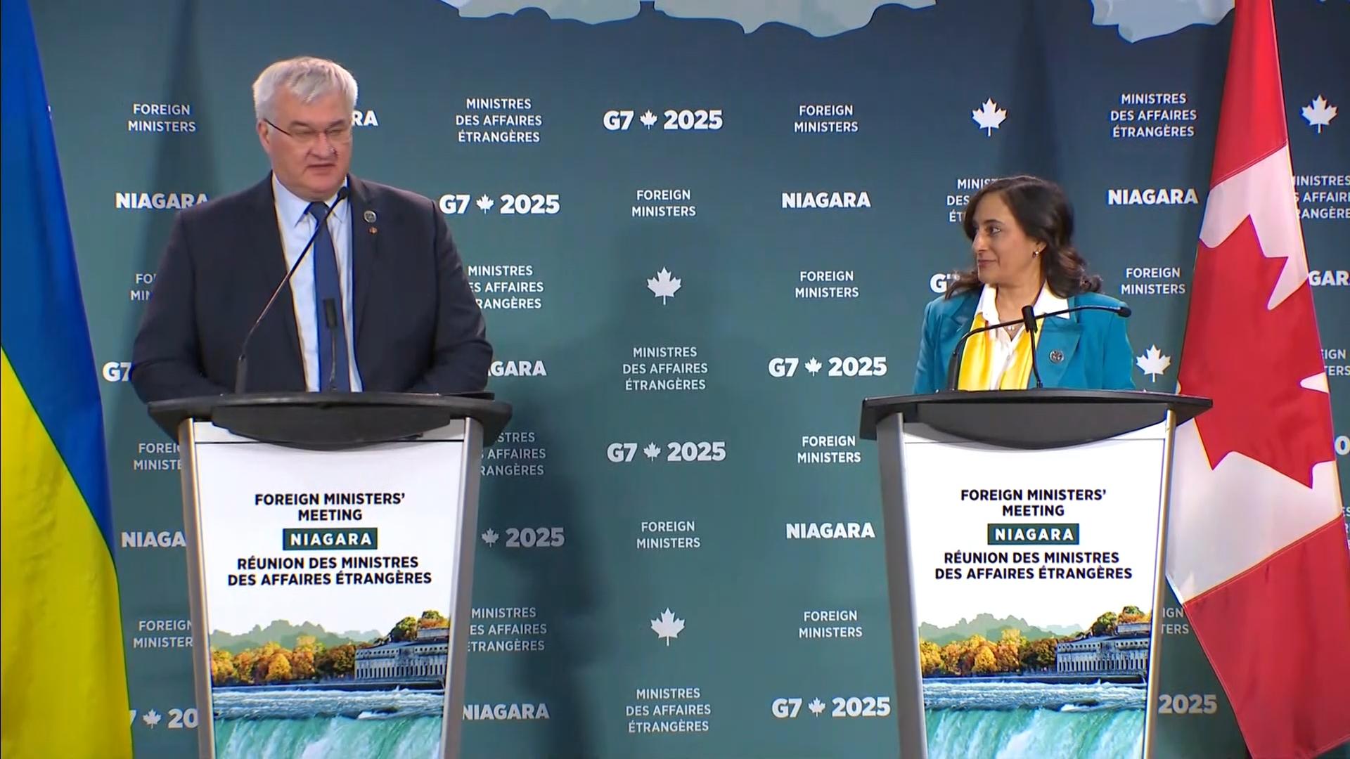 Canada's top diplomat meets with Ukraine’s foreign minister at G7 meeting