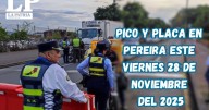 Pico y placa en Pereira (Risaralda) este viernes, 28 de noviembre del 2025