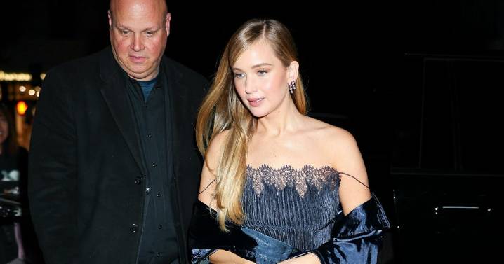 Jennifer Lawrence Hits an After Party in a Lacy Look