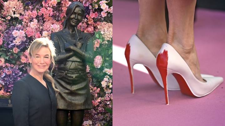 Renée Zellweger Pops in Louboutin x Margiela Shoes for Statue Unveiling