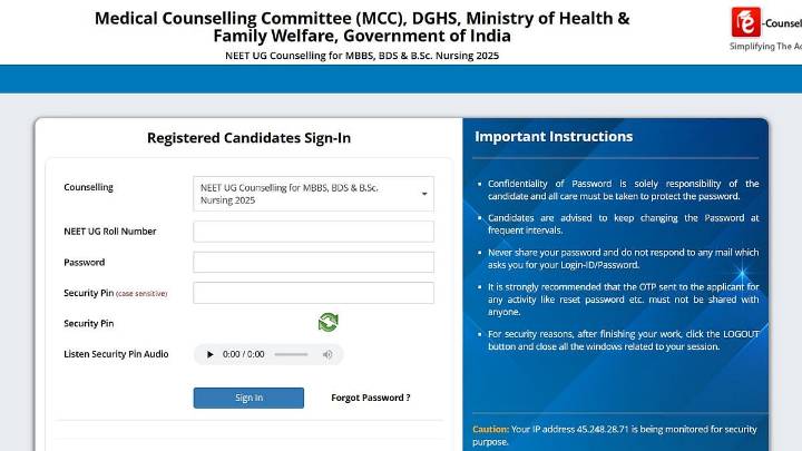 NEET UG Counselling 2025: MCC Opens Stray Vacancy Round Registration Today; Apply By November 9 At mcc.nic.in