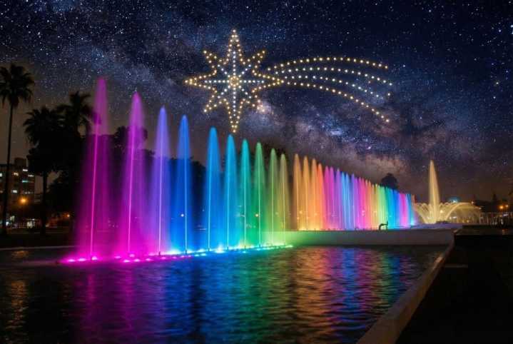 Fin de semana familiar: espectáculo de luces y drones en el Parque de las Aguas