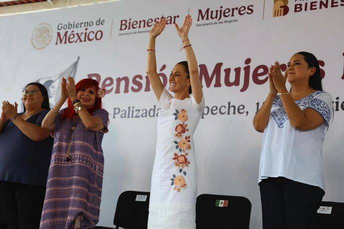 Próxima semana inicia pago a mujeres de 60, 61 y 62 años de la pensión mujeres bienestar: presidenta Claudia Sheinbaum en Palizada, Campeche.