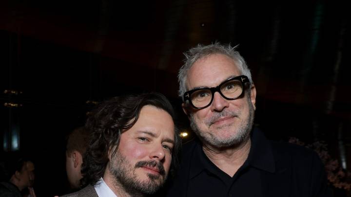 Alfonso Cuarón y Edgar Wright juntos en la premiere de El Sobreviviente en Nueva York