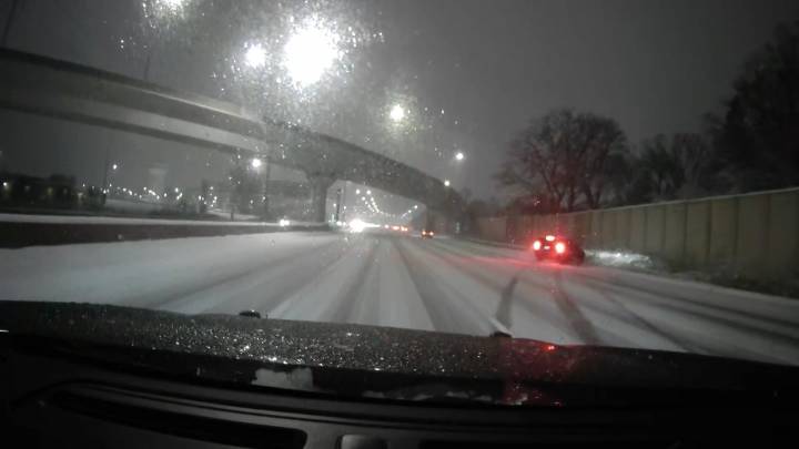 Dashcam catches vehicle spin off I-88 into ditch amid snowstorm – NBC Chicago