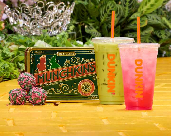 Dunkin’ reveals ‘Wicked’-themed drinks and Munchkins. You can get them right now